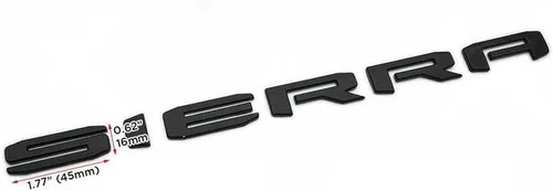 Vista 2 de 1 pieza 2019-2025 Emblema pequeño de la puerta trasera Sierra Emblema de la puerta trasera con letras Placa de identificación 3D Compatible