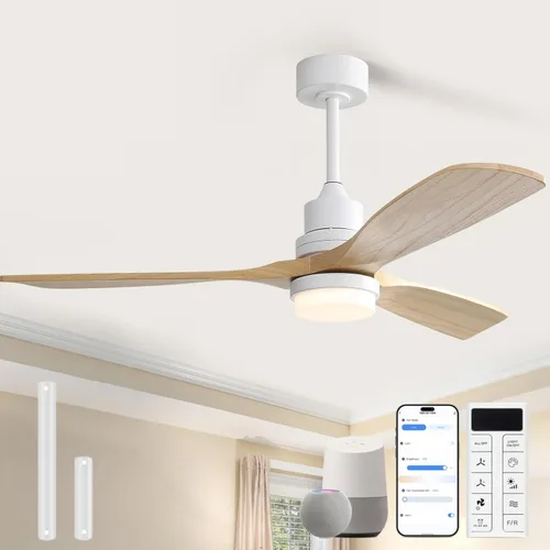 Vista 13 de Sofucor Ventiladores de techo inteligentes de 60 pulgadas con luces, ventilador de techo inteligente moderno para exteriores