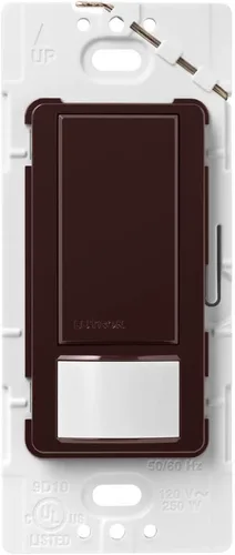 Vista 15 de Lutron Maestro Interruptor de luz con sensor de movimiento y placa de pared para baño, garaje, lavandería, cualquier bombilla, sensor de ocupación
