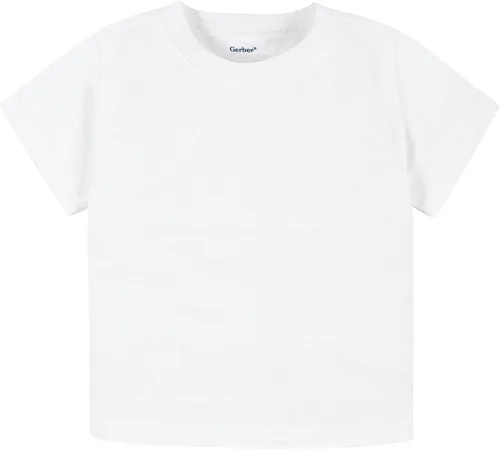 Vista 2 de Gerber Camiseta unisex de manga corta para bebé, 5 unidades, color liso, 5.64ozm, Neutro