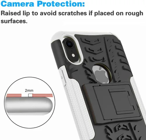 Vista 7 de Asuwish Funda de teléfono para iPhone XR 6.1 con protector de pantalla de vidrio templado, híbrida, resistente, funda protectora para iPhone XR