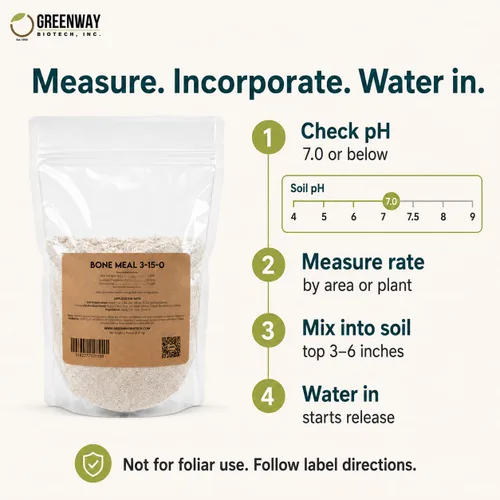 Vista 7 de Greenway Biotech, Inc. Fertilizante de harina de huesos 3-15-0 más 24% de calcio para el fuerte desarrollo de raíces de las plantas, fuente