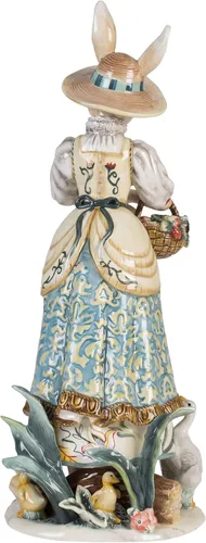 Vista 3 de Fitz and Floyd Dapper - Figura de cerámica femenina de conejo, 20 pulgadas