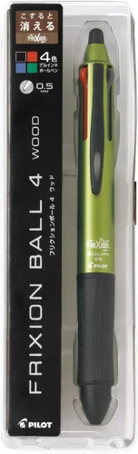 Vista 2 de Bolígrafo de tinta de gel / Bola de fricción 4 / (bolígrafo desaparece) (colores de tinta: 4 colores) Madera oscura verde