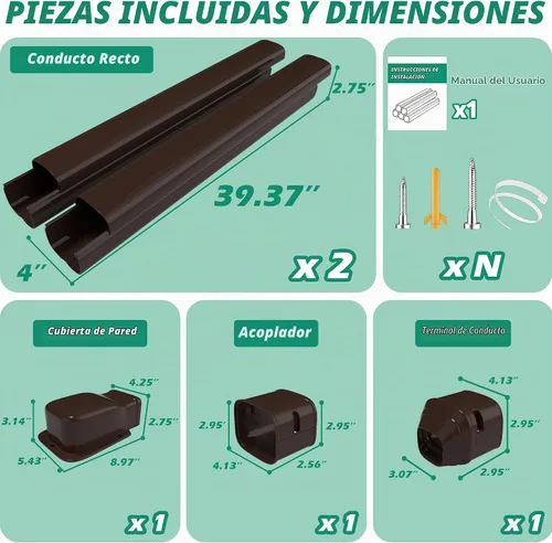 Vista 2 de Mini cubierta de línea dividida: 4 '' 7.5 Ft Línea Ocultar Marrón