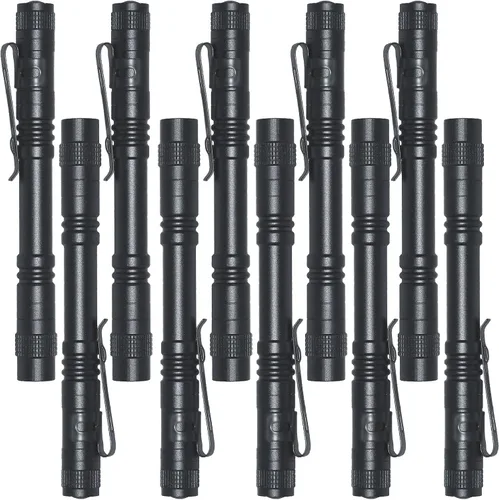 Vista 9 de Beieverluck Paquete de 10 Mini Linternas Pequeñas, Linterna de Bolsillo Tipo Pluma con Clip, Luz Táctica Tipo Pluma para Acampar al Aire Libre