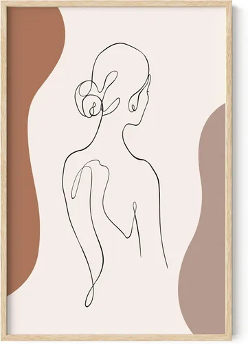 Vista 34 de HAUS AND HUES Arte de pared minimalista - Dibujo moderno de líneas abstractas, impresión de boceto femenino simple, obra de arte para el hogar
