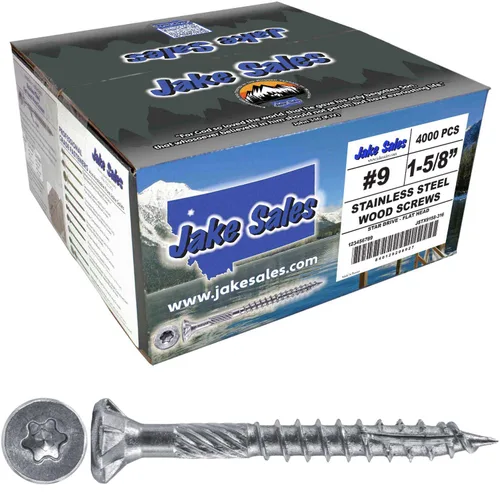 Vista 67 de 8 x 1 revestimiento exterior recubierto de bronce, tornillo de madera multiusos compatible con ACQ, cabeza plana Torx/Star Drive de 1 libra, 288