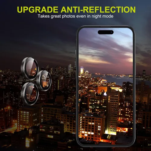 Vista 6 de WSKEN Protector de lente de cámara para iPhone 14 Pro/iPhone 14 Pro Max, [modo de disparo nocturno] Protector de pantalla de vidrio templado HD