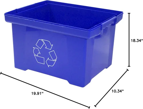 Vista 2 de Storex Cesto de reciclaje, 9 galones de capacidad, color azul (STX61549U01C)