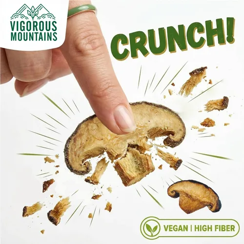 Vista 4 de VIGOROUS MOUNTAINS Shiitake - Chips de champiñones 6oz con sabor a Wasabi