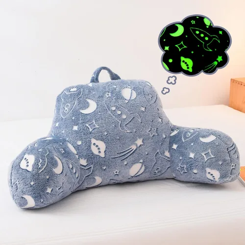 Vista 12 de Meeting Story Almohadas de Lectura Luminosas de Dinosaurio Verde que Brillan en la Oscuridad y Centellean con Brazos, Almohada de Respaldo