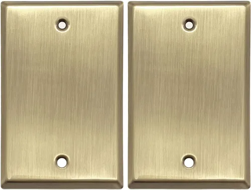 Vista 31 de Rio Salto BRASS Signature Collection MIDSIZE - Placa de pared de metal dorado para interruptor de luz o cubierta de tomacorriente, placa de pared