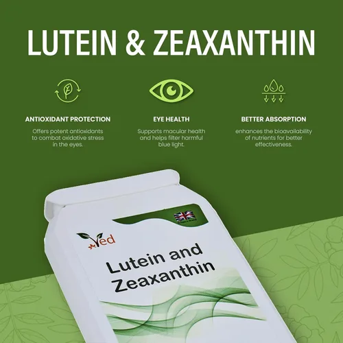 Vista 5 de Ved Luteína 40mg con zeaxantina 2 mg, nueva fórmula de extracto de caléndula microencapsulado, para el mantenimiento de la visión normal, 90