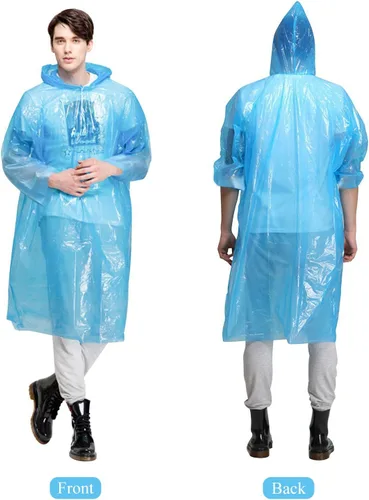 Vista 3 de INNOCHEER - Ponchos de lluvia para la familia, paquete de 12, impermeable desechable de emergencia para niños y adultos, camping, senderismo al aire