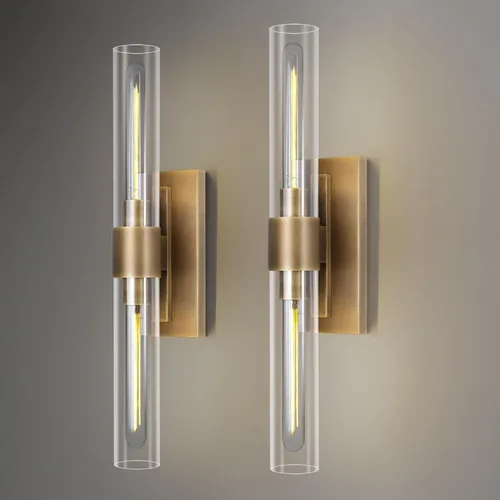 Vista 15 de Apliques de pared cromados, apliques de baño de 22.8 pulgadas, apliques de pared para interiores arriba y abajo, juego de dos apliques de pared