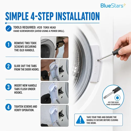 Vista 6 de BlueStars 8181846 WP8181846 - Manija de puerta de lavadora compatible con arandelas Whirlpool GHW9100LW1 GHW9150PW4 GHW9300PW4 GHW9150PW1 GHW9150PW0