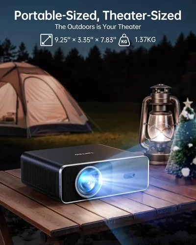 Vista 6 de Proyector inteligente 1000 ANSI/compatible con Netflix: proyector 4K con WiFi 6 y Bluetooth de 2 vías, enfoque automático AI y Keystone, audio Dolby