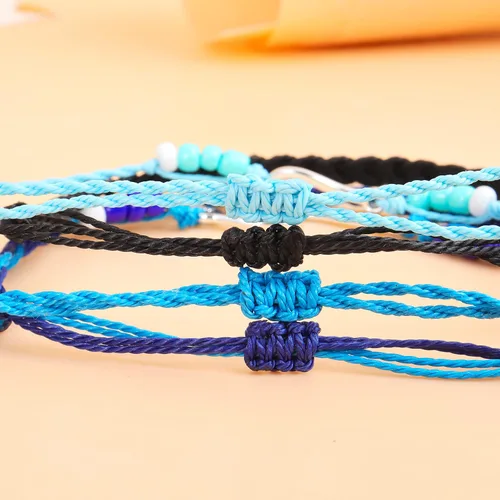 Vista 9 de Pulsera envolvente de cuero turquesa, pulseras de cuentas en capas para mujer, pulseras de plumas multicapa, pulsera bohemia occidental para mujer