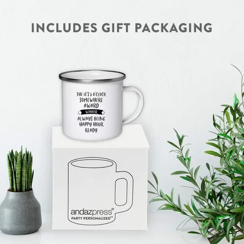 Vista 4 de Andaz Press Taza de café de acero inoxidable de 11 onzas con diseño de fogata, regalo divertido para compañero de trabajo, ganador del premio