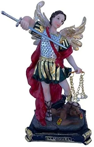 Vista 3 de misantuario Juego de 3 Arcángeles de San Miguel, San Gabriel, San Rafael de 8 pulgadas de alto, 3 arcángeles, figura de resina religiosa