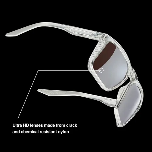 Vista 4 de 100% Renshaw - Gafas de sol de estilo cuadrado, duraderas, ligeras, de rendimiento activo, de goma, agarre lateral, protector de deslumbramiento