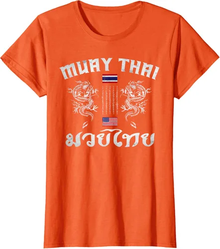 Vista 59 de Camiseta de equipo de entrenamiento de boxeo Muay Thai con bandera estadounidense de Tailandia, Negro, S