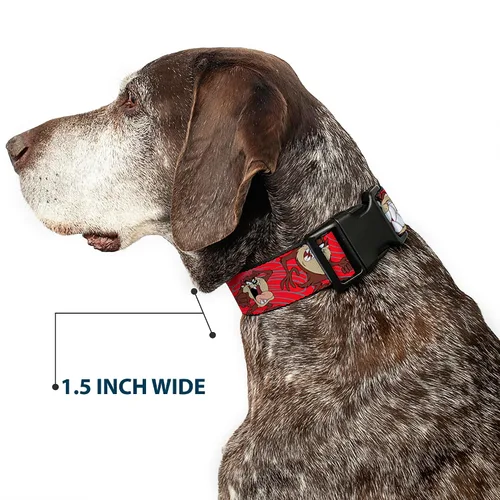 Vista 7 de Buckle-Down Tasmanian Devil Expressions Red Swirl - 1 pulgada de ancho - Se adapta a cuello de 9 a 15 pulgadas - S