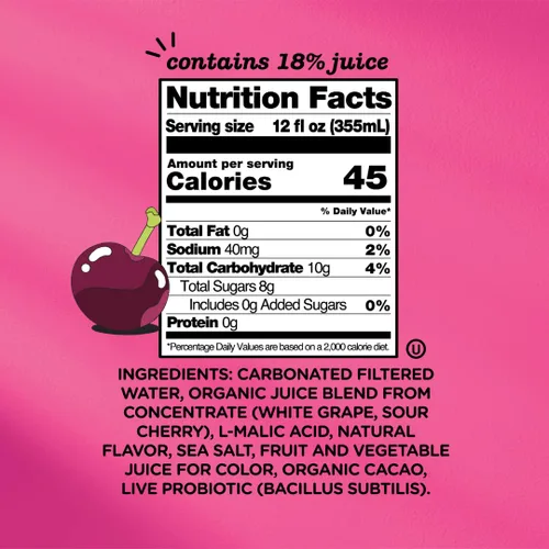Vista 2 de Culture Pop Soda, cereza negra espumosa de Noah Kahan, soda probiótica baja en azúcar, alternativa al jugo espumoso, sin OMG, kosher, sin gluten