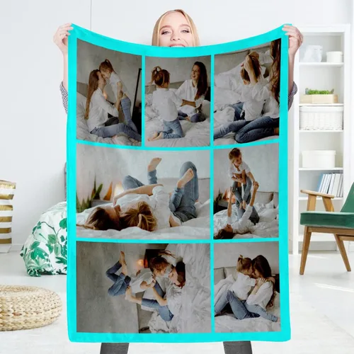 Vista 24 de EAQ Manta personalizada con collage de imágenes, es una manta personalizada para niños, adultos, familia, recuerdo, regalo