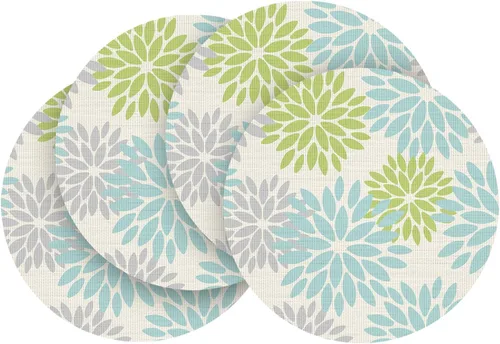 Vista 15 de Artoid Mode - Juego de 4 manteles individuales de vinilo con diseño floral, resistentes al calor, lavables, antideslizantes, de PVC, para decoración
