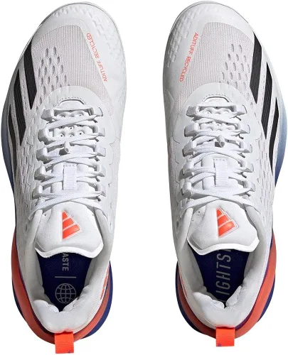 Vista 5 de adidas Tenis Adizero Cybersonic para hombre, Cloud White-core Black-solar Red