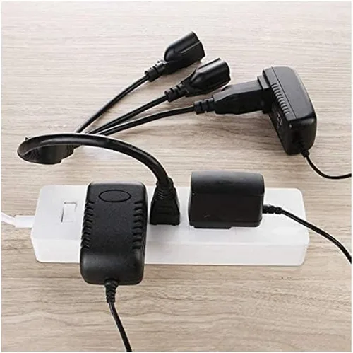 Vista 6 de Cable divisor de alimentación de 1 a 3 tomas de corriente de 3.3 pies/3.3 ft (NEMA 5-15P a NEMA 5-15R) 16 AWG para tira de cables resistente