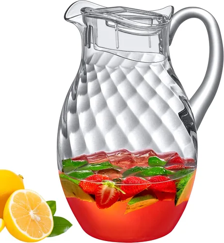 Vista 8 de Amazing Abby - Bubbly Whirly Grand - Jarra de plástico (96 oz, 3 cuartos), Jarra de agua transparente con tapa, Jarra de nevera, Libre de BPA, A