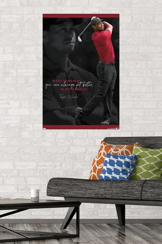 Vista 2 de Trends International Tiger Woods - Póster de pared con texto en inglés "Always Get Better", 22.37 x 34.00 pulgadas, versión premium sin marco