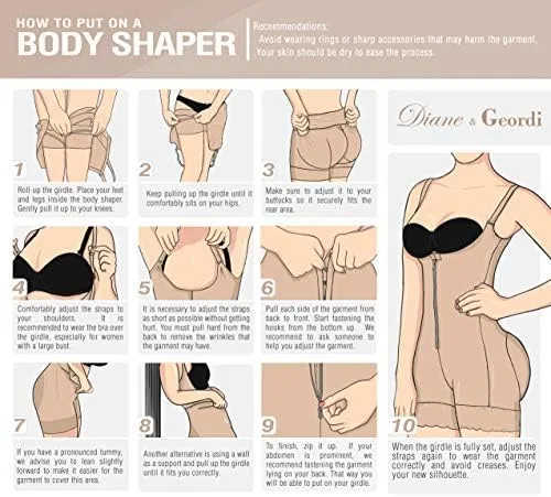 Vista 9 de DIANE & GEORDI 2396 Fajas Colombianas Pospartum Tummy Control Body Shapers Shapewear for Women Girdle