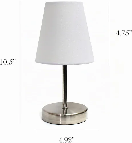 Vista 3 de Simple Designs Home LT2013-RED lámpara de mesa con pantalla de tela arena níquel, color rojo., LT2013-WHT, 40watts