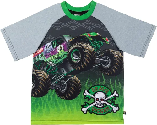 Vista 3 de Monster Jam Trucks - Conjunto de camiseta y pantalones de manga corta 5 NegroGris