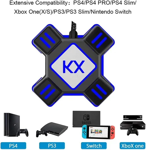 Vista 2 de JZW-Shop Convertidor de teclado y mouse para PS4N-SwitchPS3Xbox One convertidor adaptador de teclado USB para mouse