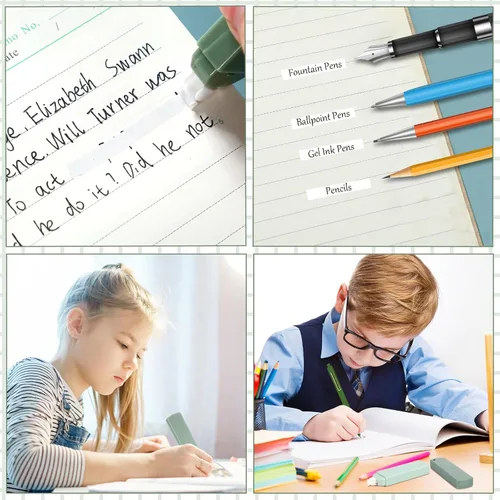 Vista 7 de Resurhang Juego de artículos de papelería estética, juego de notas adhesivas, 6 mini cintas de corrección, 6 bolígrafos retráctiles de tinta negra