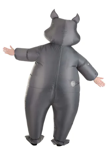 Vista 2 de Disfraz Inflable de Hipopótamo para Adulto Multicolor