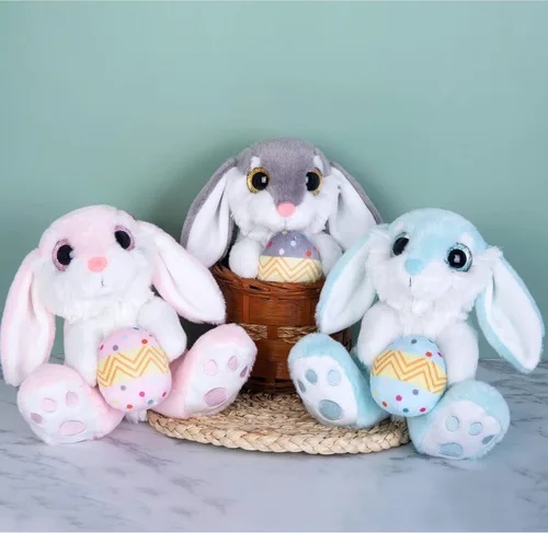 Vista 6 de My OLi Conejito de Pascua de peluche con huevo de Pascua de 8.5 pulgadas, conejo de peluche de conejo de peluche, amigo para dormir, juguete