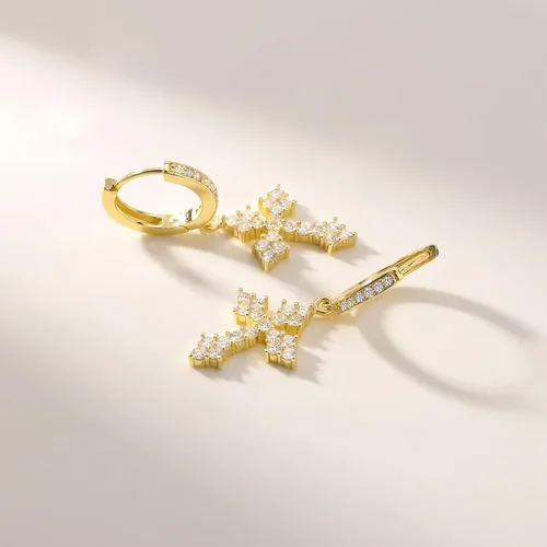 Vista 6 de Zaano Gold Plated Drop Dangle Earrings for Women Men Girls 0925 Sterling Silver Post Huggie Starfish Cross Bee Butterfly Sun Hypoallergenic Trendy