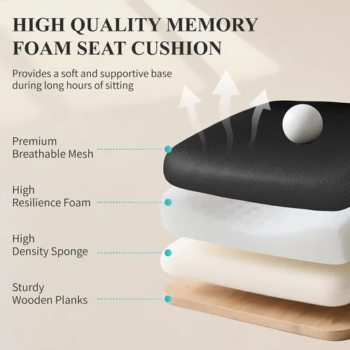 Vista 6 de Flysky Silla de oficina de malla, sillas ergonómicas de escritorio para computadora para oficina en casa, con reposabrazos abatibles