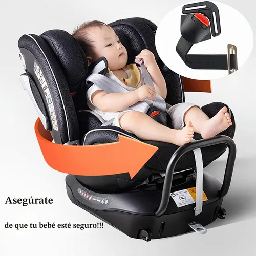 Vista 7 de Cochecito universal para asiento de bebé, 5 puntos, correa ajustable de 5 puntos, arnés de seguridad, clip de hebilla de bloqueo, clip de arnés