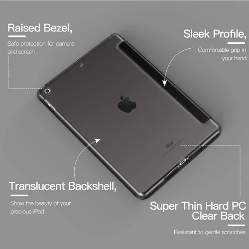 Vista 5 de TiMOVO Funda para iPad 10.2 de 9ª generación 2021, iPad de 8ª generación 2020, iPad de 7ª generación 2019, delgada, translúcida, rígida, con soporte
