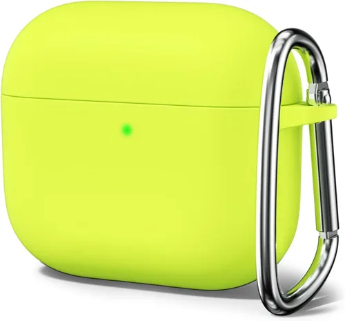 Vista 36 de Oakxco Funda de silicona para Airpods 3, bonita funda rígida femenina para Airpods de 3ª generación con llavero, gel de goma colorido suave de TPU