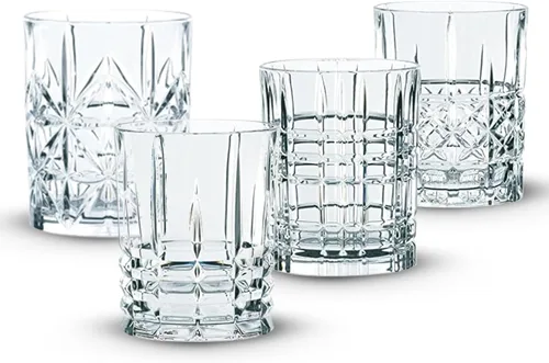 Vista 10 de Nachtmann Highland Collection Crystal - Vasos de bebida de 6 pulgadas de largo, con diferentes patrones de vidrio, para cócteles o bebidas sin
