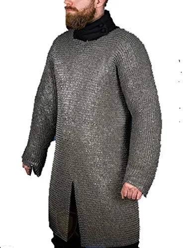 Vista 3 de Camisa de manga completa con remachado redondo de 0.236in con anillo plano alternativo Hauberk Chainmail Armor