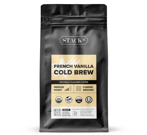 Vista 7 de Café orgánico de preparación en frío molido grueso 1 libra - CRANK Cafeína de alto voltaje tostado oscuro, molido grueso - por Stack Street